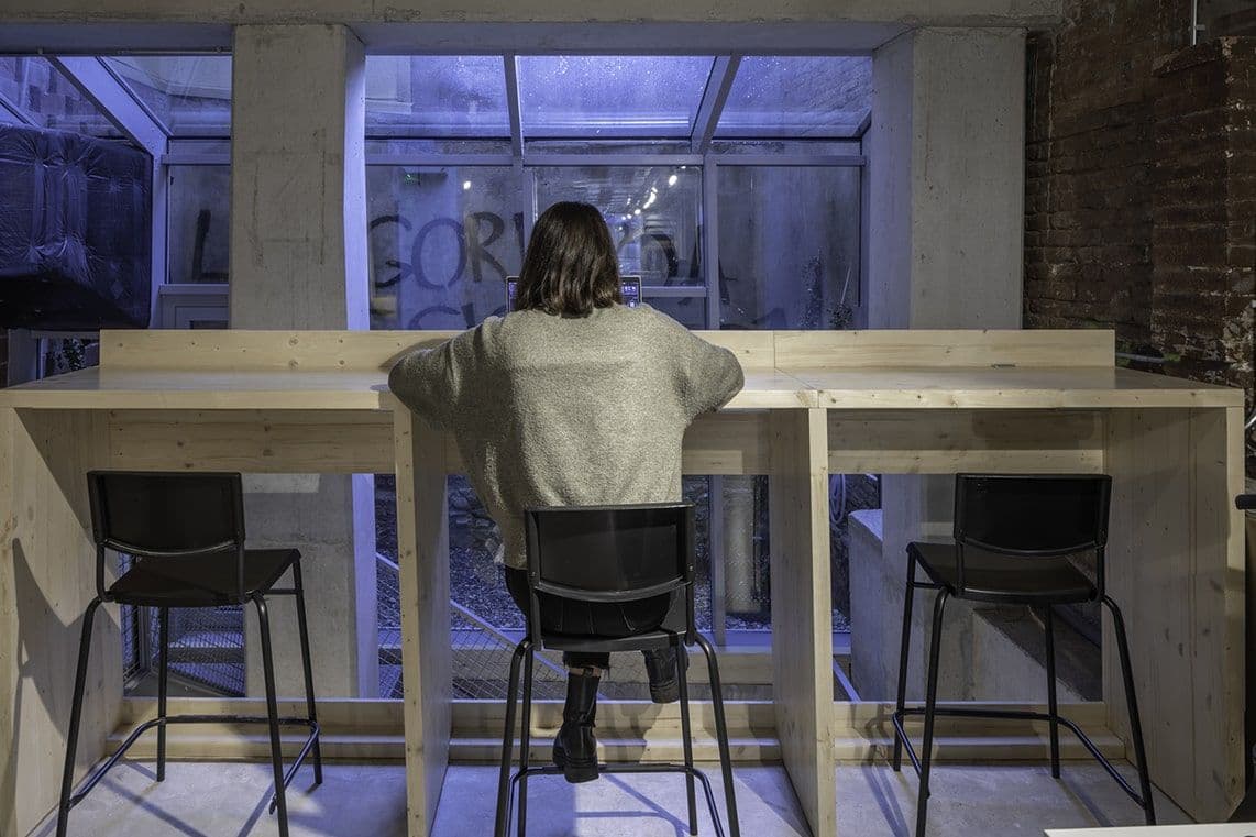 FLEX open-plan coworking area with hot desks