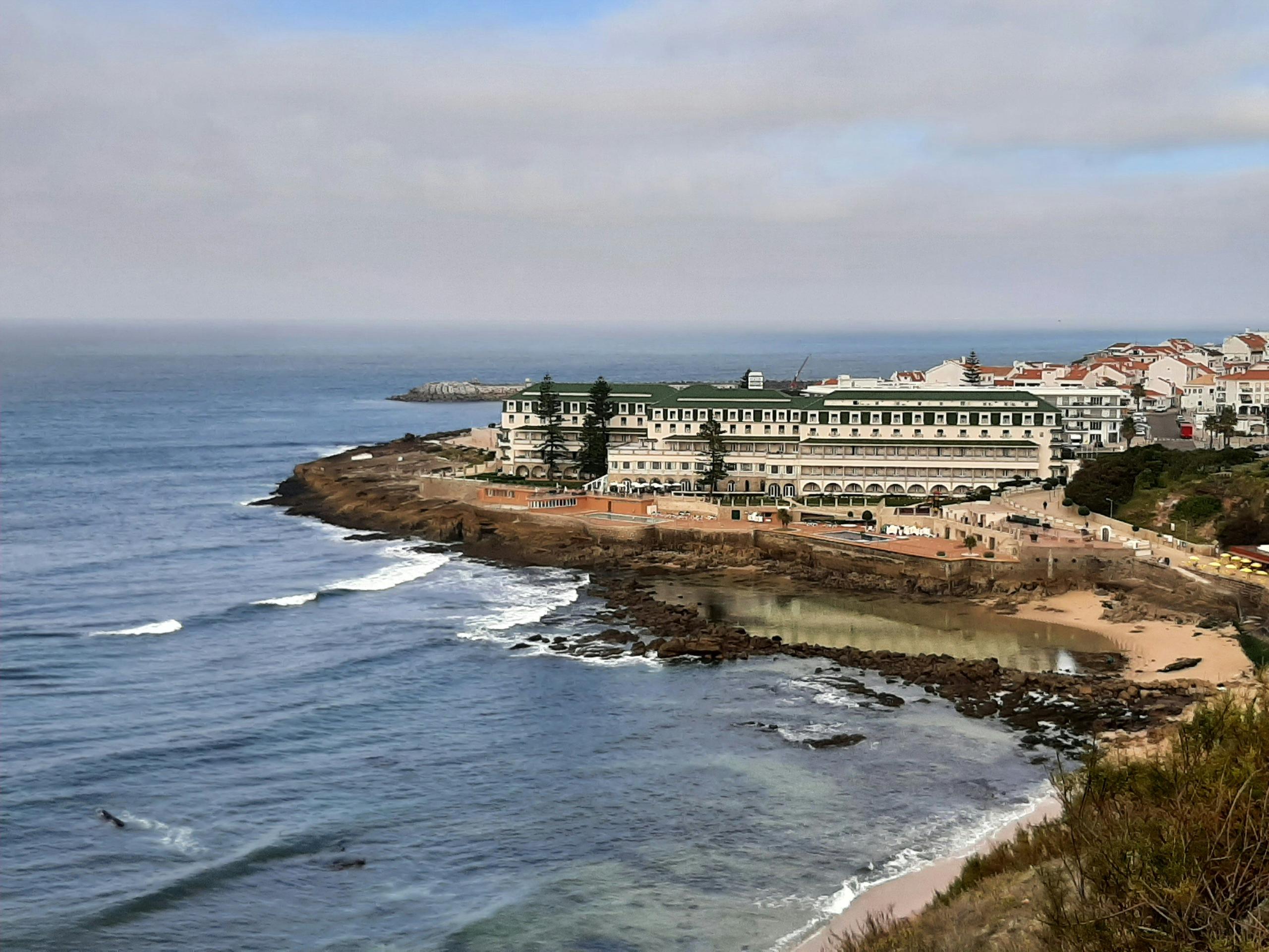 Aerial view of touristic coastal part of Ericeira Portugal